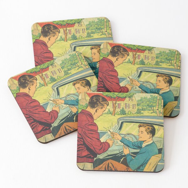 Item preview, 1950s New Driver Moment – Dad Giving Teen the Car Keys Retro Comic Art designed and sold by Analog Aura .