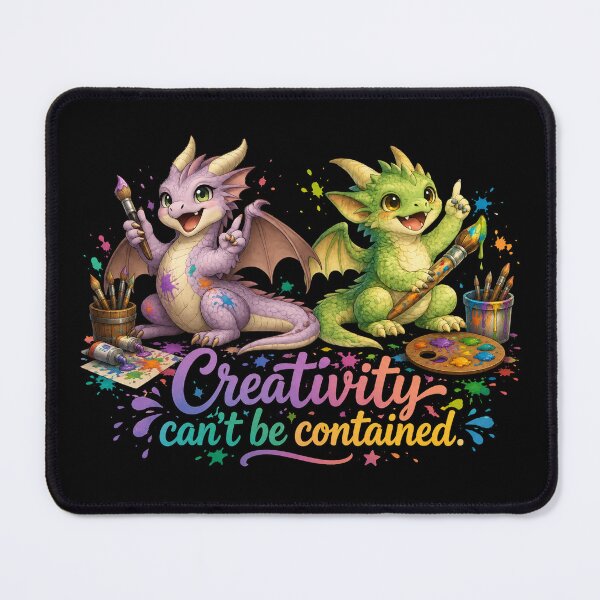 Item preview, Creativity Can’t Be Contained Cute Artist Dragon Duo designed and sold by Hatchling Hollow.