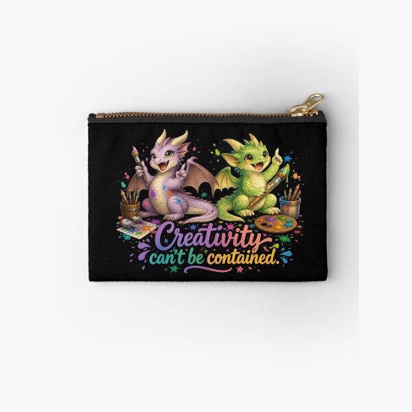 Item preview, Creativity Can’t Be Contained Cute Artist Dragon Duo designed and sold by Hatchling Hollow.