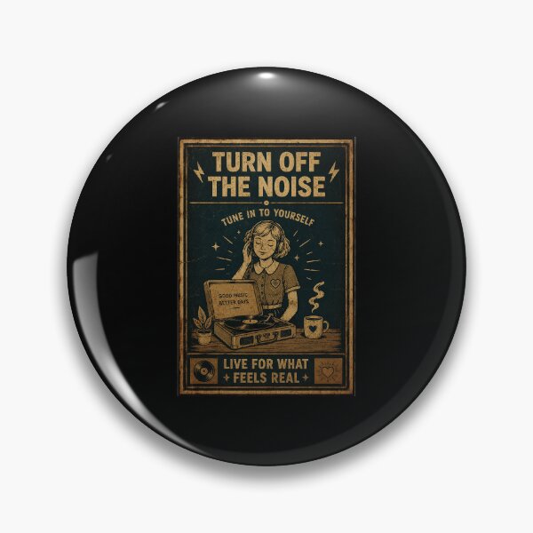 Item preview, Turn Off the Noise Retro Vinyl Music and Mindful Living designed and sold by ferminhays.