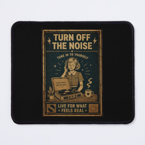 Item preview, Turn Off the Noise Retro Vinyl Music and Mindful Living designed and sold by ferminhays.