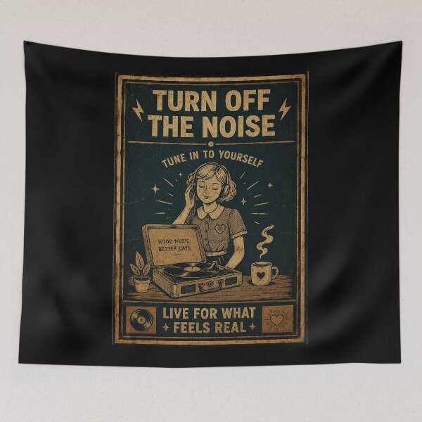 Item preview, Turn Off the Noise Retro Vinyl Music and Mindful Living designed and sold by ferminhays.