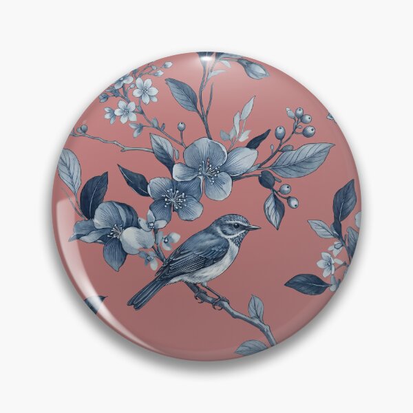Item preview, Blue Floral Bird Pattern Transparent designed and sold by MegaNovaArt.