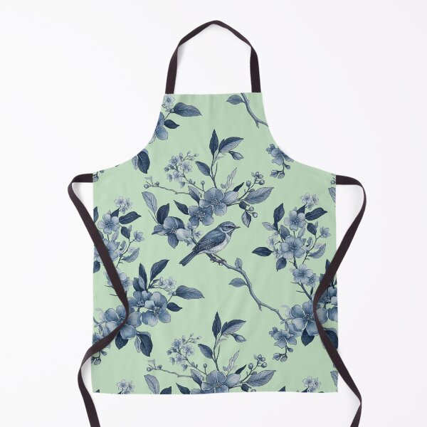 Item preview, Blue Floral Bird Pattern Transparent designed and sold by MegaNovaArt.