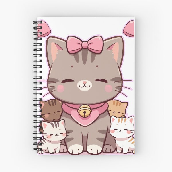 Item preview, Mama Cat with Pink Bows and Sweet Kittens designed and sold by MigWhimsy.