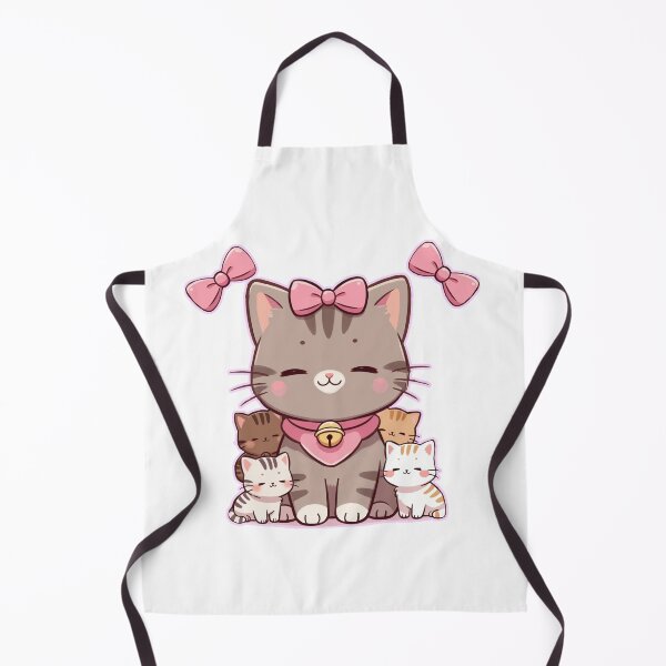 Item preview, Mama Cat with Pink Bows and Sweet Kittens designed and sold by MigWhimsy.