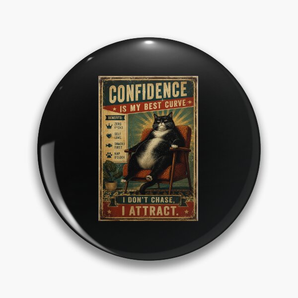 Item preview, Confident Cat Attitude Vintage Poster with Funny Self Love designed and sold by eliramaison.