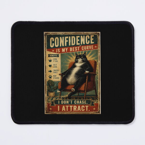 Item preview, Confident Cat Attitude Vintage Poster with Funny Self Love designed and sold by eliramaison.