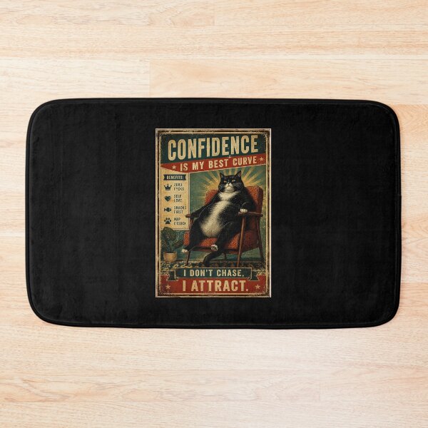 Item preview, Confident Cat Attitude Vintage Poster with Funny Self Love designed and sold by eliramaison.