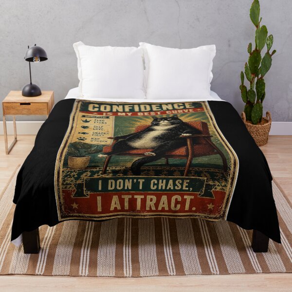 Item preview, Confident Cat Attitude Vintage Poster with Funny Self Love designed and sold by eliramaison.
