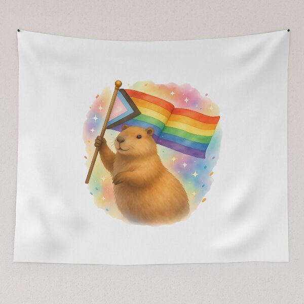 Item preview, Capybara Pride Parade – Vibrant LGBTQ+ Capybara designed and sold by crizzysketch.