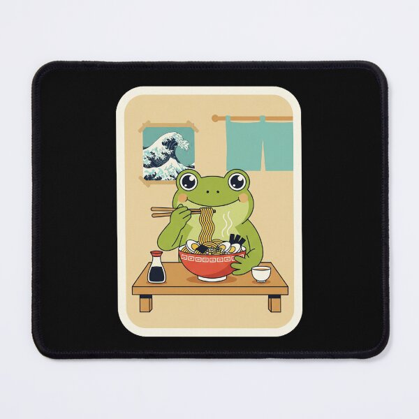 Item preview, Cute Frog Eating Ramen In Cozy Japanese Cartoon Style designed and sold by JordynLadukeg65.