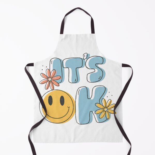 Item preview, Retro Its OK Smiley Face - Groovy Muted Blue Positive Quote designed and sold by aseelbrand.