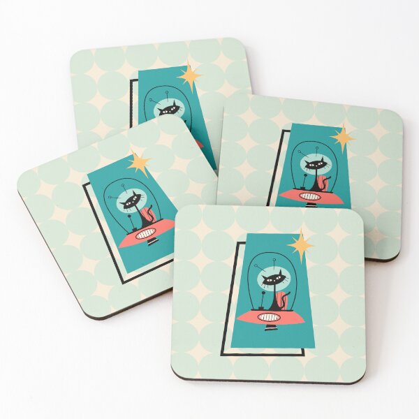 Item preview, Mid Century Modern Atomic Space Cat designed and sold by Volt Junkies.