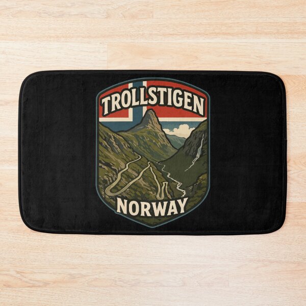Item preview, Trollstigen Norway Retro Vintage Travel designed and sold by TomFrontierArt.