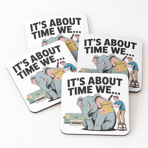 Item preview, It’s About Time We… Funny Elephant in the Room Cartoon designed and sold by JPees.