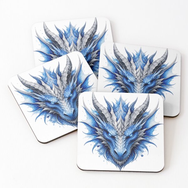 Item preview, Blue Dragon Head Fantasy Art | Fierce Ice Dragon Illustration designed and sold by athanasioungr.