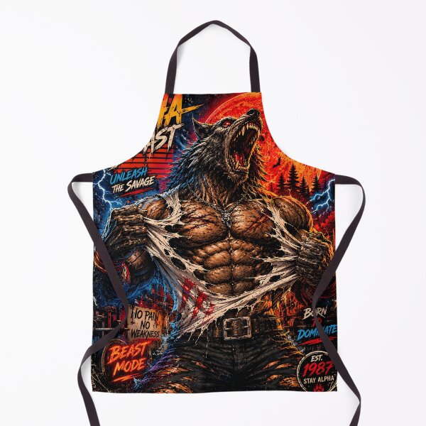 Item preview, Alpha Beast Werewolf Ripping Shirt Design | Savage Wolf Transformation Retro Horror Art designed and sold by The Confluence.
