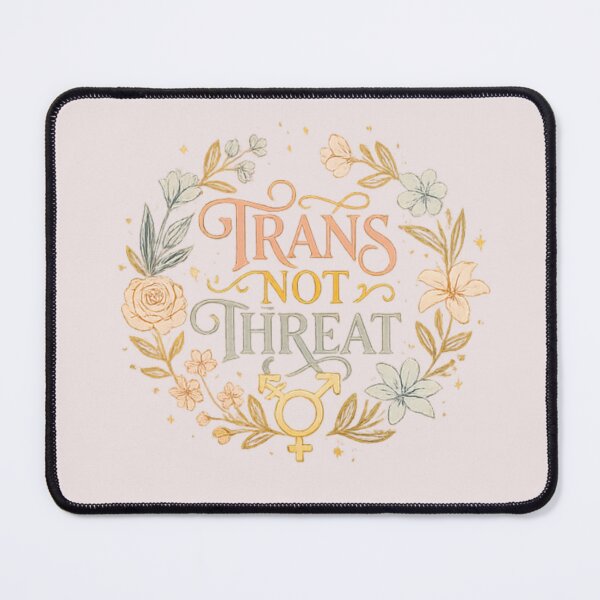 Item preview, Trans Not Threat Floral LGBTQ Pride PNG | Pastel Transgender Support Design designed and sold by arifali786.