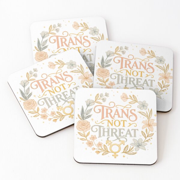 Item preview, Trans Not Threat Floral LGBTQ Pride PNG | Pastel Transgender Support Design designed and sold by arifali786.