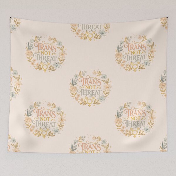 Item preview, Trans Not Threat Floral LGBTQ Pride PNG | Pastel Transgender Support Design designed and sold by arifali786.