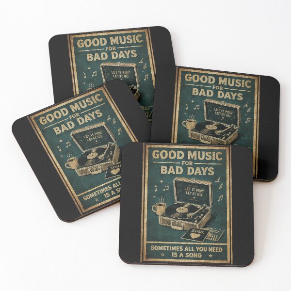 Item preview, Vintage Record Player Poster With Good Music Bad Days designed and sold by ferminhays.