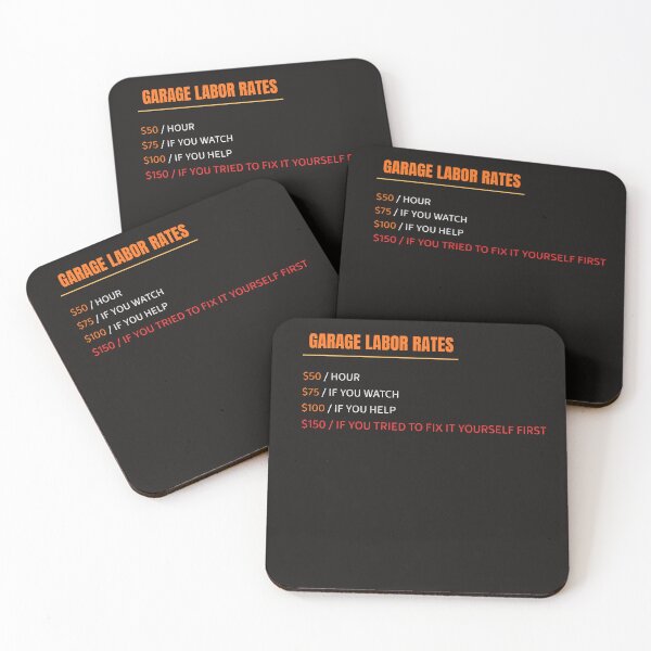 Item preview, Funny Garage Labor Rates Mechanic Shop Hourly Price designed and sold by CreativPlace.