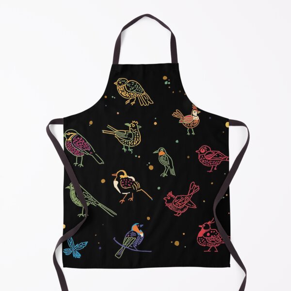 Item preview, Whimsical Doodle Art Birds Black Background Design designed and sold by Pink-Blossoms.
