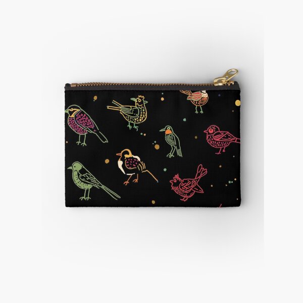 Item preview, Whimsical Doodle Art Birds Black Background Design designed and sold by Pink-Blossoms.