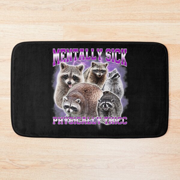 Item preview, Mentally Sick Physically Thick Funny Raccoon Meme Vintage designed and sold by Masonixem.