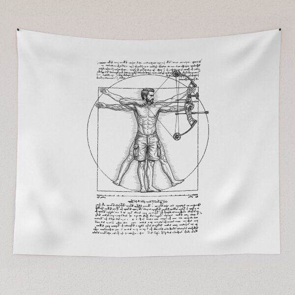 Item preview, Bowhunter Archer Archery Vintage Vitruvian Man Da Vinci designed and sold by GrandeDuc.