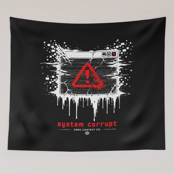 Item preview, System Corrupt Glitch Art | Error Warning Cyberpunk Dark Humor T-Shirt designed and sold by ZeroContextCo.