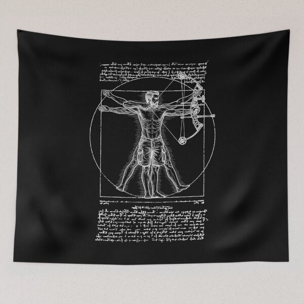 Item preview, Bowhunter Archer Archery Vintage Vitruvian Man Da Vinci designed and sold by GrandeDuc.