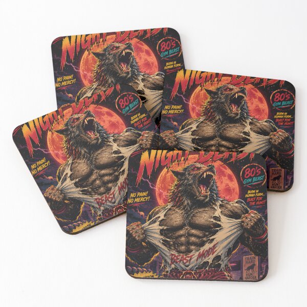 Item preview, Night Beast Werewolf Gym Beast Art | Ripped Shirt Alpha Wolf Retro Horror Design designed and sold by The Confluence.