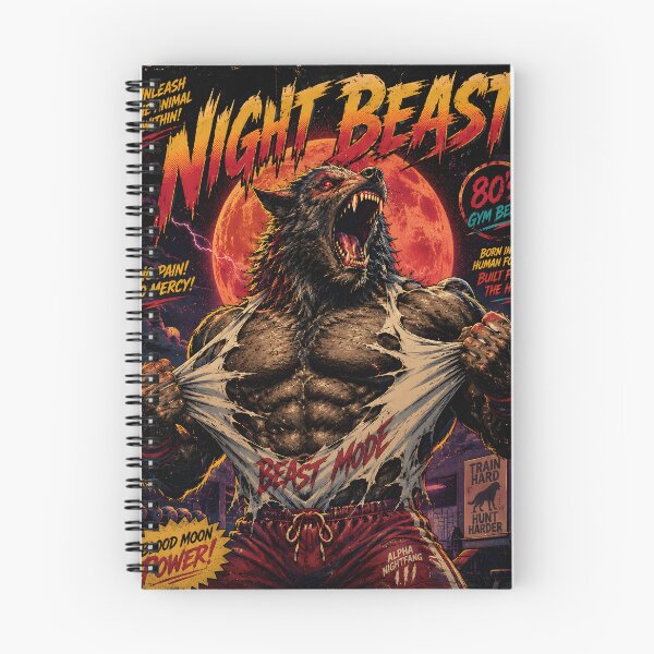 Item preview, Night Beast Werewolf Gym Beast Art | Ripped Shirt Alpha Wolf Retro Horror Design designed and sold by The Confluence.