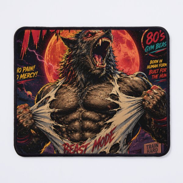 Item preview, Night Beast Werewolf Gym Beast Art | Ripped Shirt Alpha Wolf Retro Horror Design designed and sold by The Confluence.