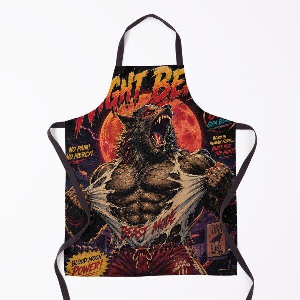Item preview, Night Beast Werewolf Gym Beast Art | Ripped Shirt Alpha Wolf Retro Horror Design designed and sold by The Confluence.
