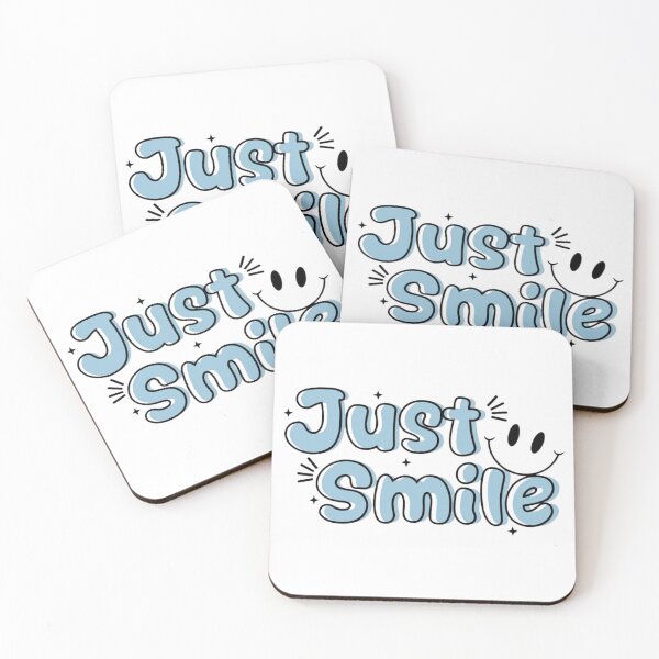 Item preview, Just Smile Retro Blue Typography - Cute Minimalist Happy Quote designed and sold by aseelbrand.