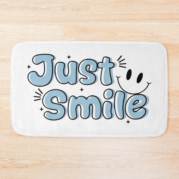 Item preview, Just Smile Retro Blue Typography - Cute Minimalist Happy Quote designed and sold by aseelbrand.