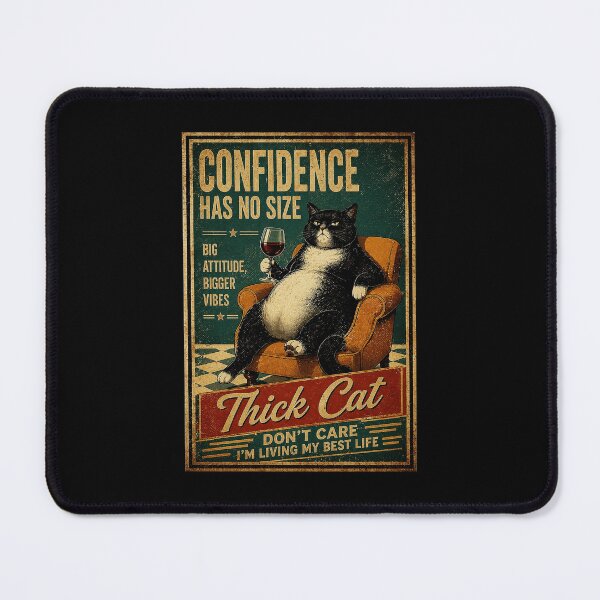 Item preview, Retro Thick Cat Confidence Poster Funny Chubby Black Cat Lounge designed and sold by eliramaison.