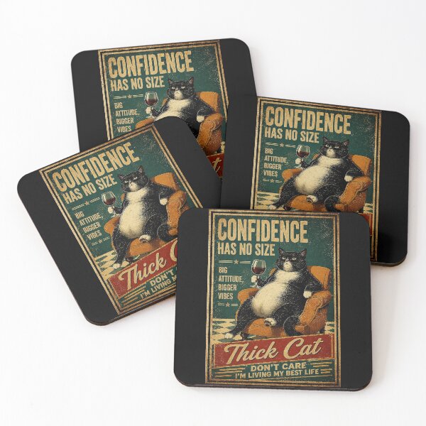 Item preview, Retro Thick Cat Confidence Poster Funny Chubby Black Cat Lounge designed and sold by eliramaison.