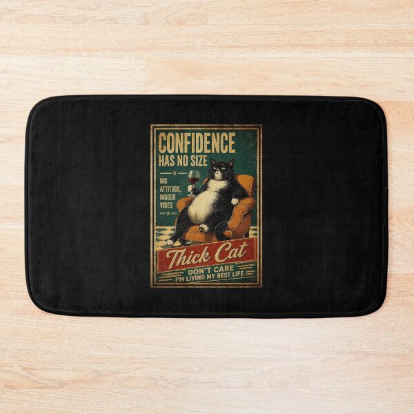 Item preview, Retro Thick Cat Confidence Poster Funny Chubby Black Cat Lounge designed and sold by eliramaison.