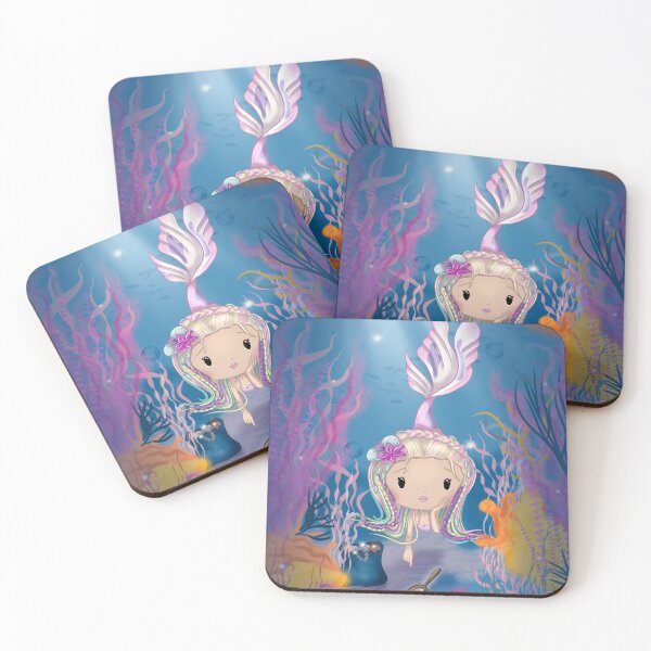 Item preview, THE COLLECTOR Mermaid – Chibi Girl | Cute Illustration with Background designed and sold by PiX by PE.