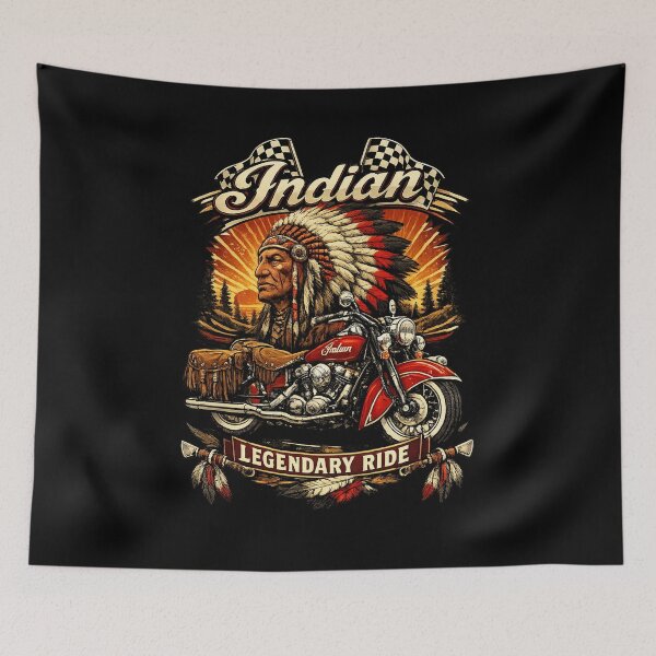 Item preview, Indian Legendary Ride Native Chief — Classic Biker Moto designed and sold by IronRoadCo.