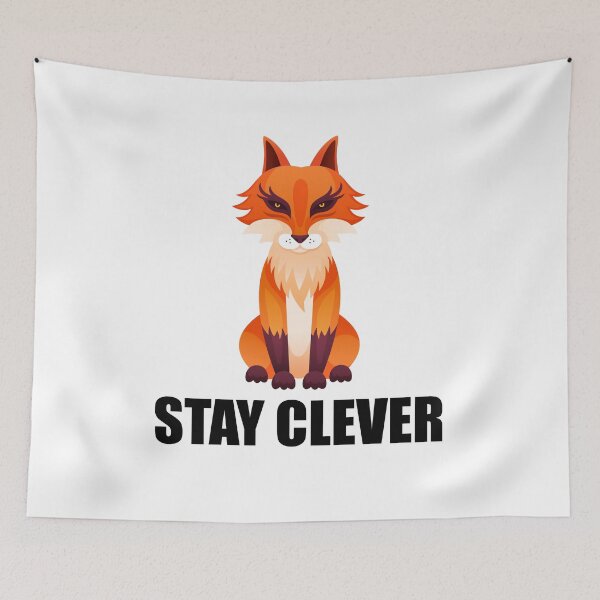 Item preview, 'Stay Clever' Vibrant Fox Vector Design designed and sold by manojbalan1968.