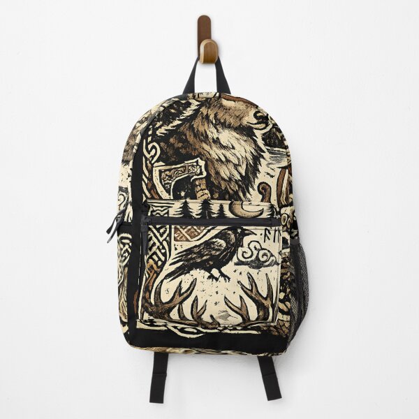 Item preview, Norse Mythology Viking Valhalla Runes Woodcut Art designed and sold by DarkOriginArts.