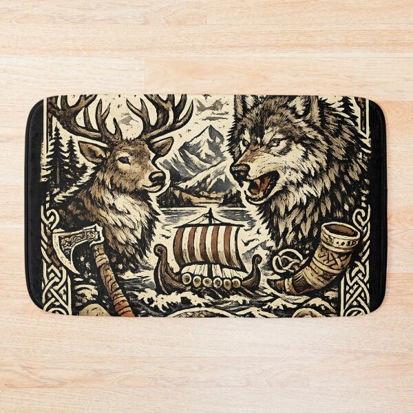 Item preview, Norse Mythology Viking Valhalla Runes Woodcut Art designed and sold by DarkOriginArts.