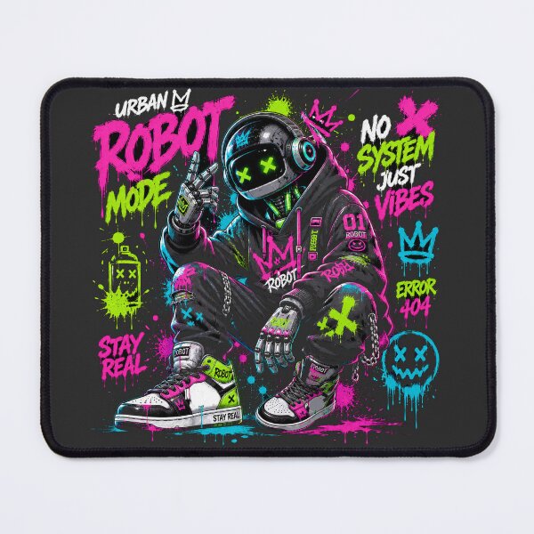 Item preview, Street Robot Cyber Graffiti Shirt | Futuristic Streetwear designed and sold by JustResultsCo.