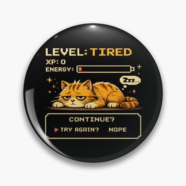 Item preview, Level Tired Retro Gamer Cat designed and sold by NatureStyle555.