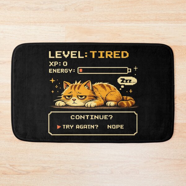 Item preview, Level Tired Retro Gamer Cat designed and sold by NatureStyle555.